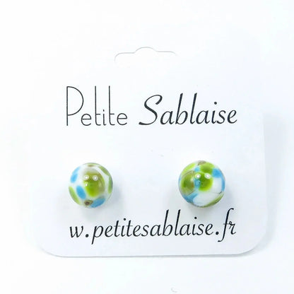 Puces d'Oreilles Artisanales Fantaisies "un Matin de Printemps" - Petite Sablaise