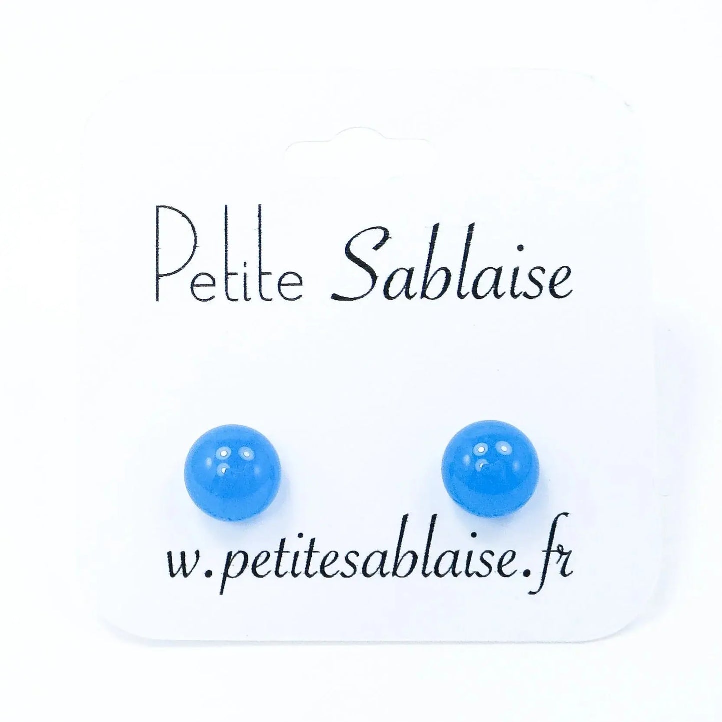 Puces d'Oreilles Fantaisies Bleu Hawaïen Hypoallergénique - Petite Sablaise