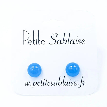 Puces d'Oreilles Fantaisies Bleu Hawaïen Hypoallergénique - Petite Sablaise