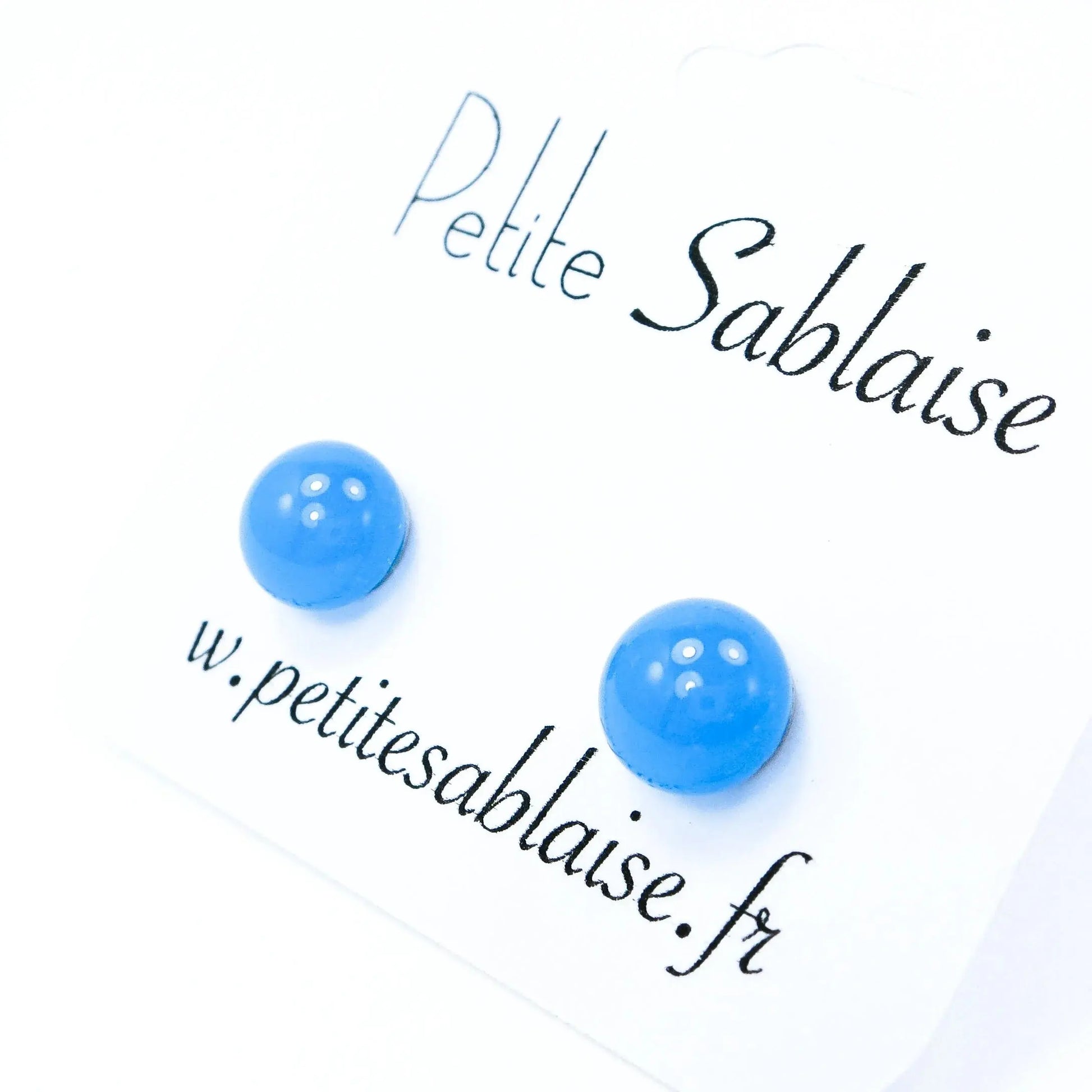 Puces d'Oreilles Fantaisies Bleu Hawaïen Hypoallergénique - Petite Sablaise