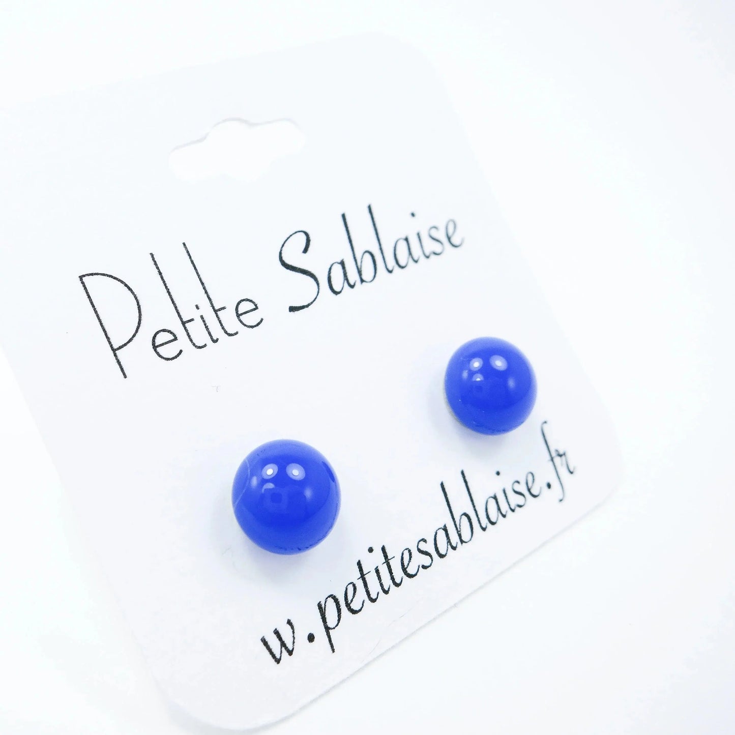 Puces d'Oreilles Fantaisies Bleues Klein Hypoallergénique - Petite Sablaise