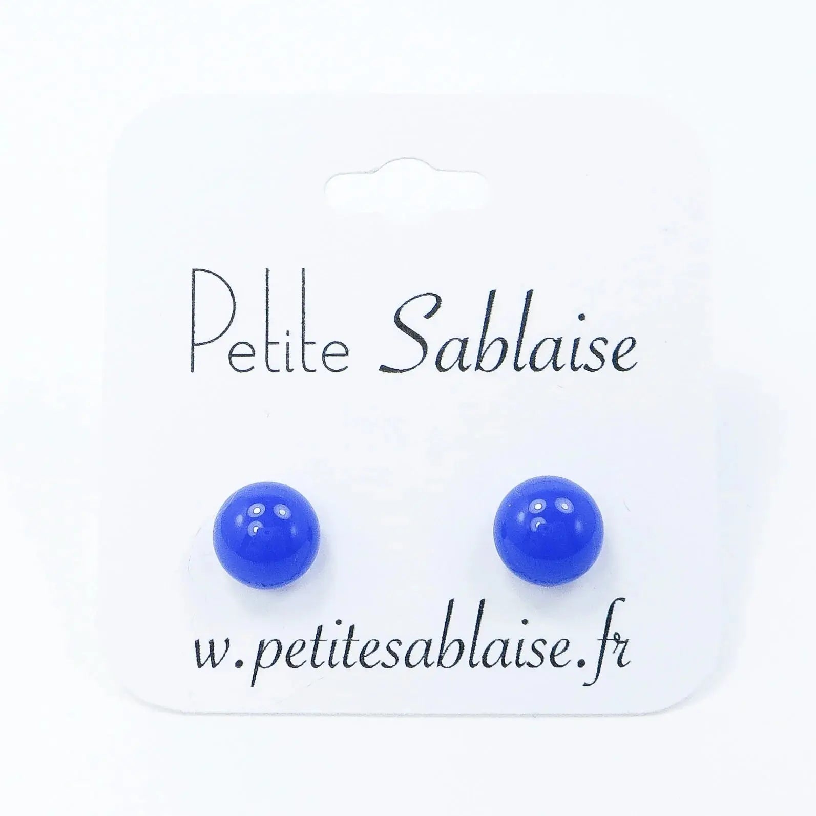 Puces d'Oreilles Fantaisies Bleues Klein Hypoallergénique - Petite Sablaise