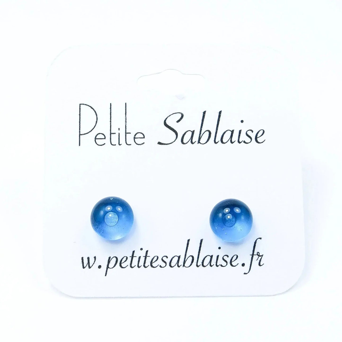 Puces d'Oreilles Fantaisies Bleues Turquoises Hypoallergénique - Petite Sablaise