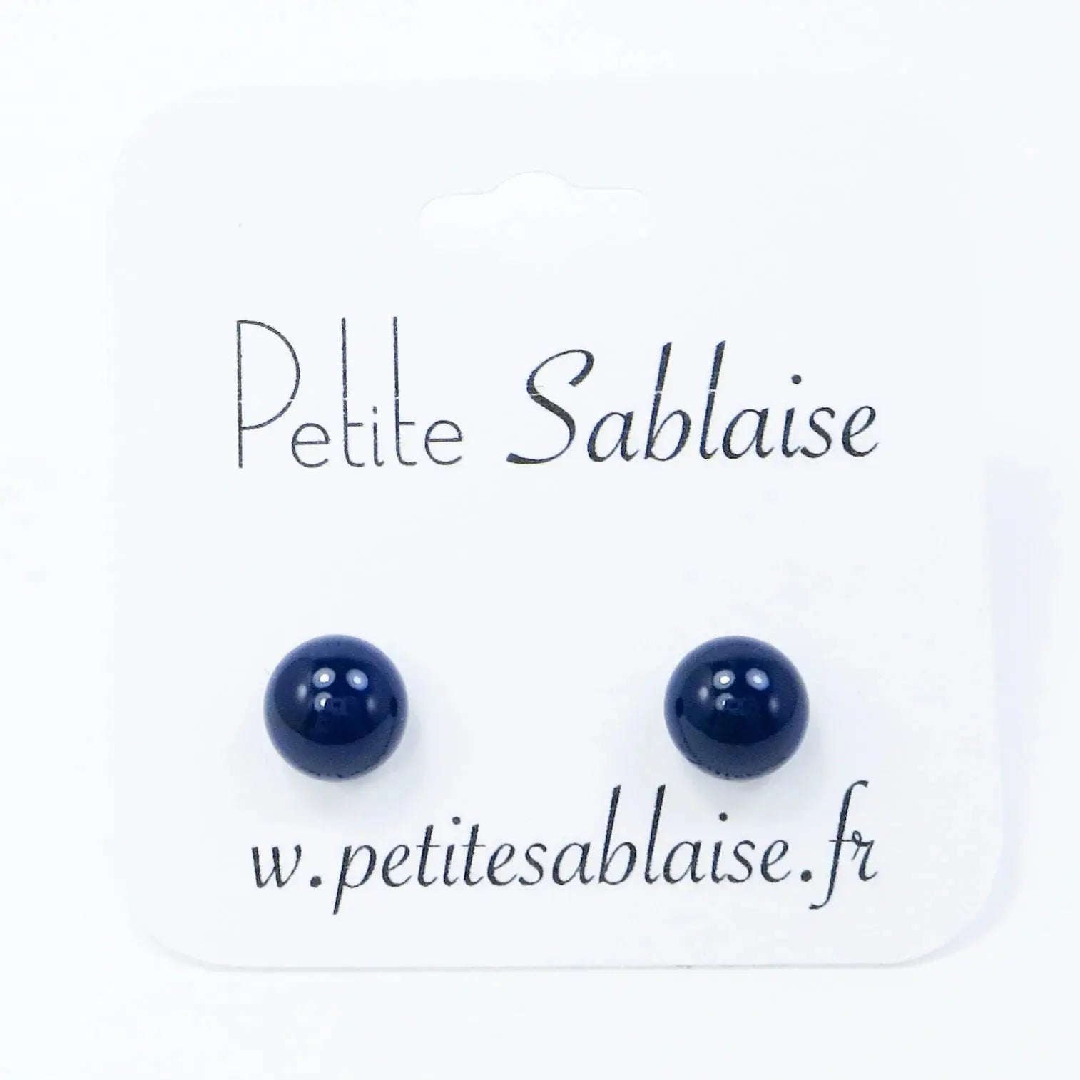 Boucles d'Oreilles Fantaisie Bleues nuit Hypoallergénique - Petite Sablaise