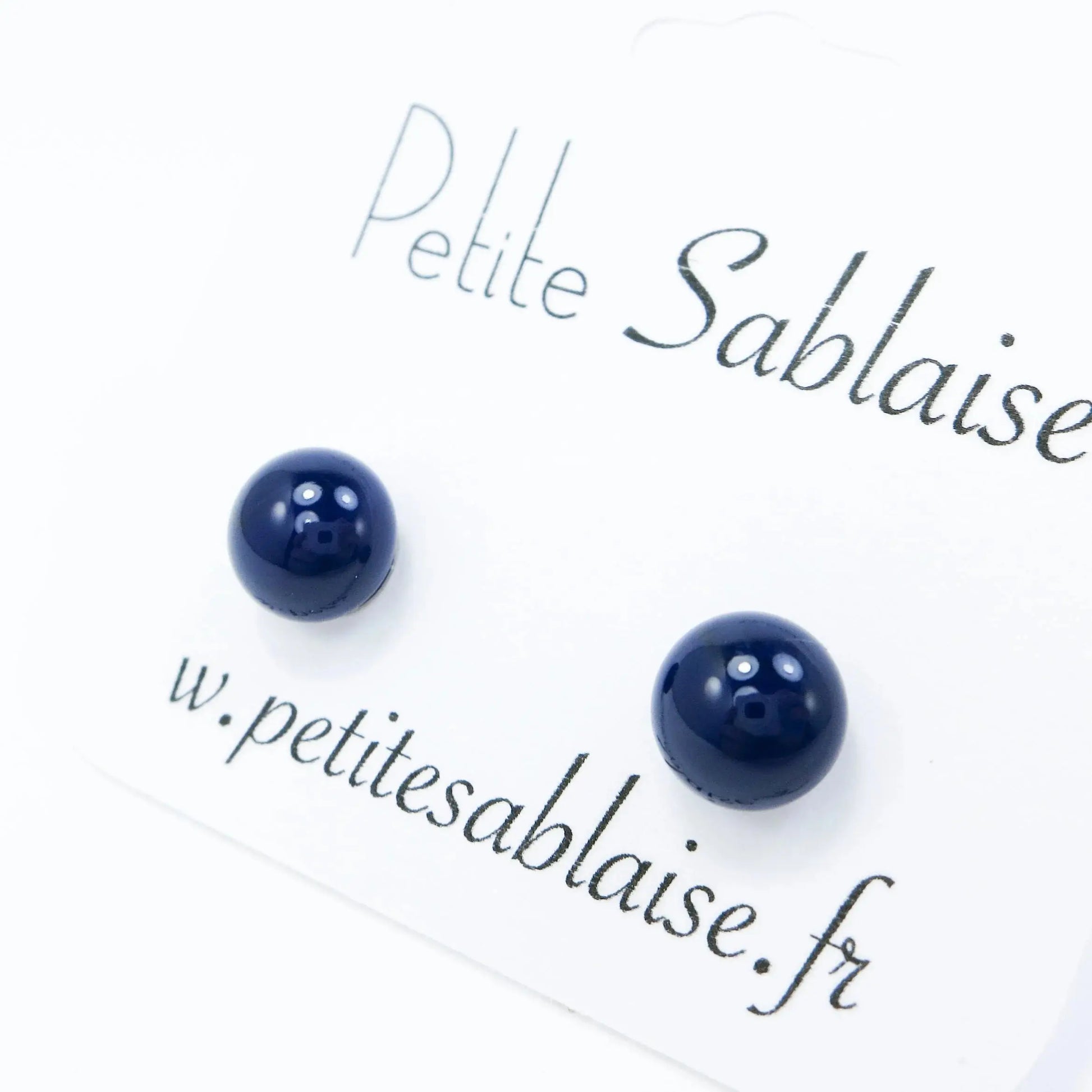 Boucles d'Oreilles Fantaisie Bleues nuit Hypoallergénique - Petite Sablaise