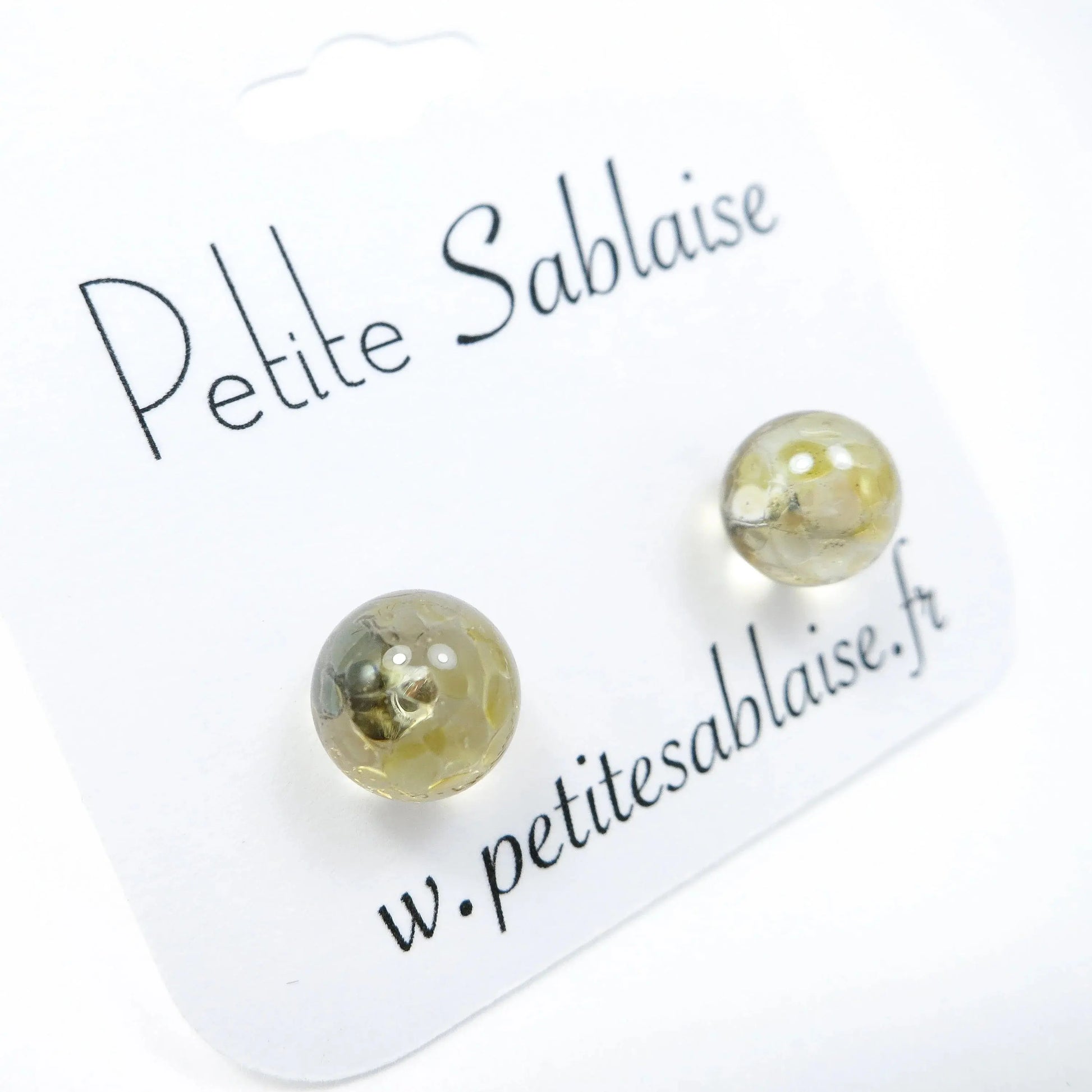 Puces d'Oreilles Fantaisies Champagne Hypoallergénique - Petite Sablaise