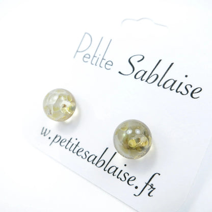 Puces d'Oreilles Fantaisies Champagne Hypoallergénique - Petite Sablaise