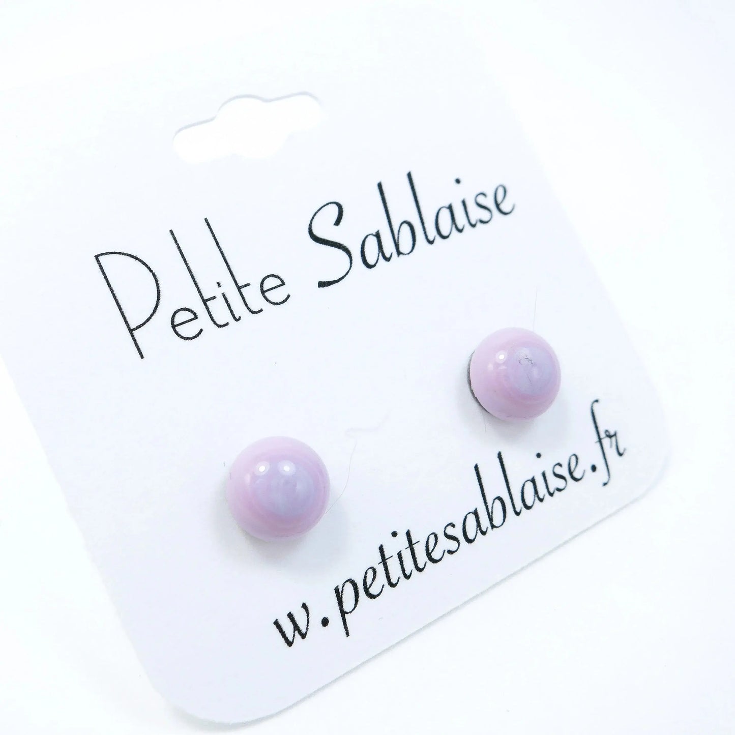 Puces d'Oreilles Fantaisies Rose Dragée Hypoallergénique - Petite Sablaise