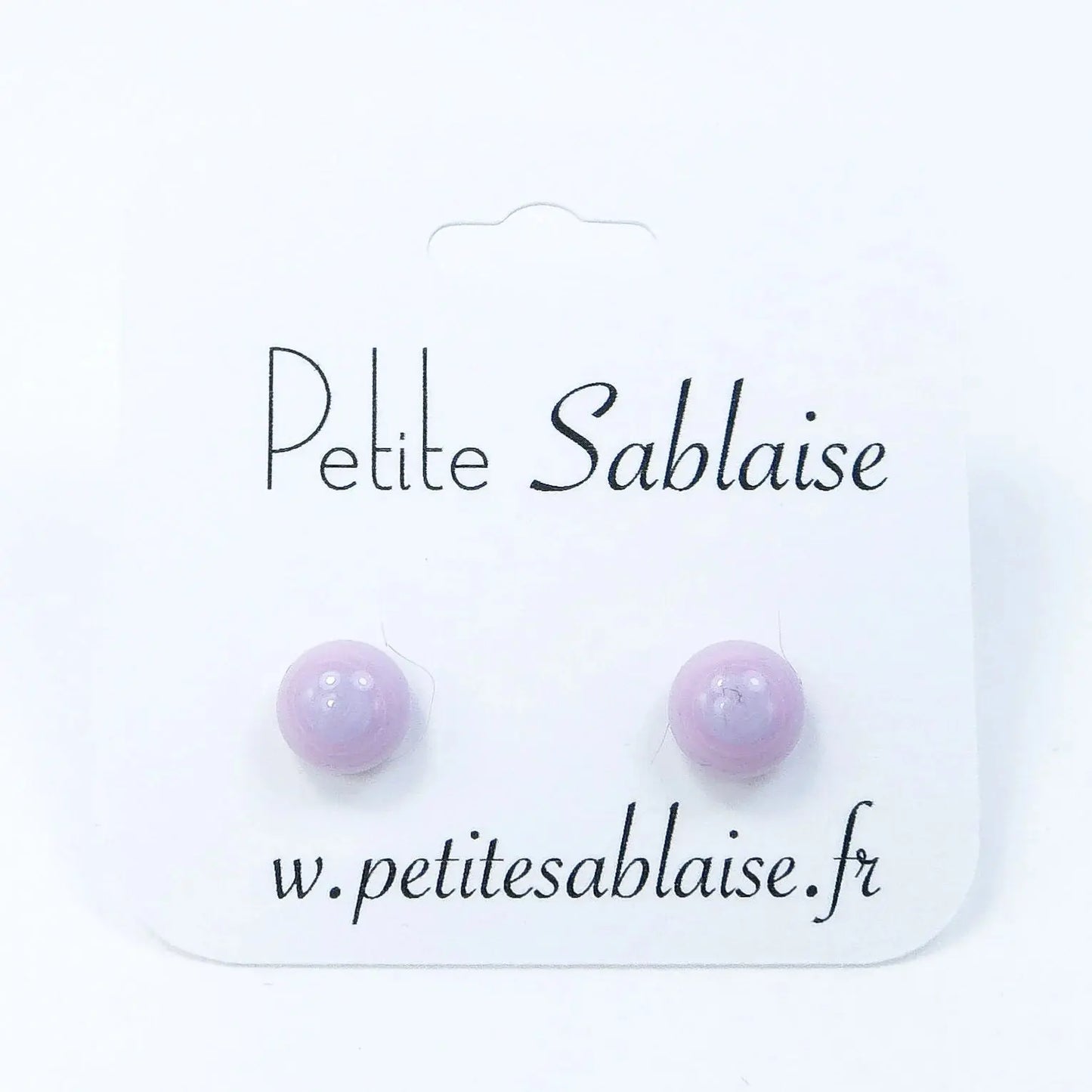 Puces d'Oreilles Fantaisies Rose Dragée Hypoallergénique - Petite Sablaise