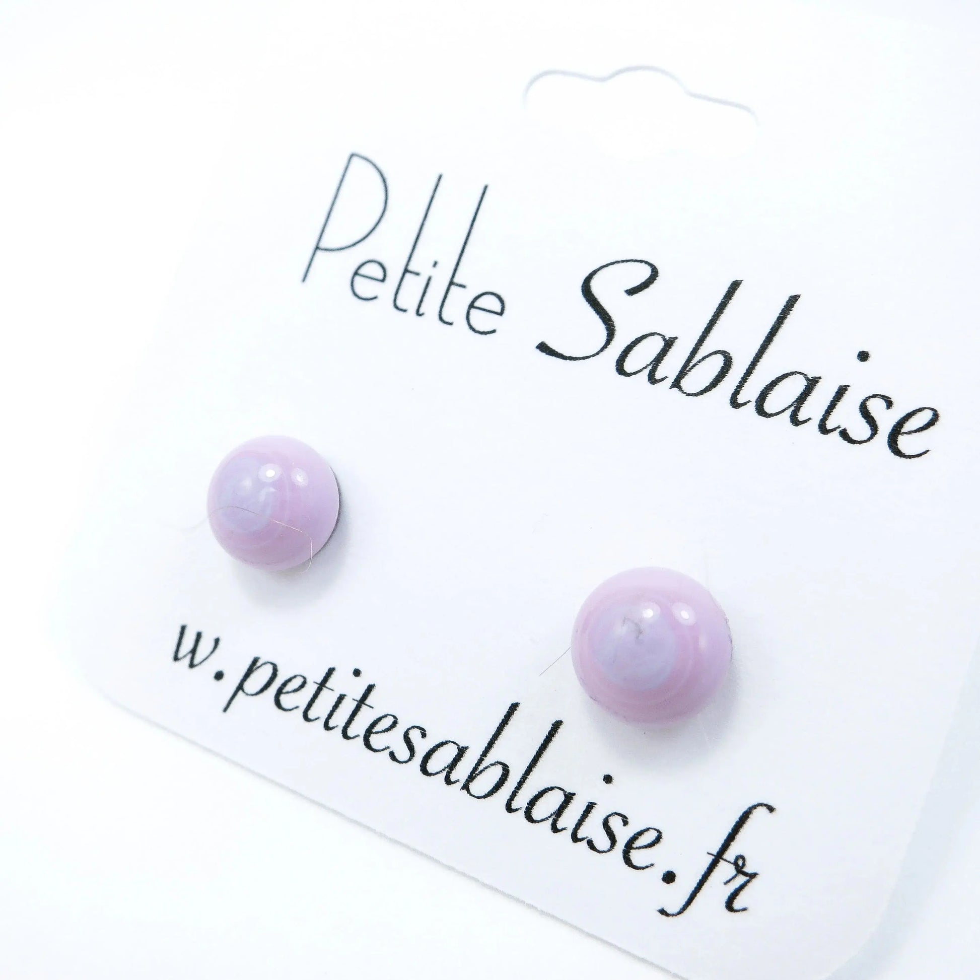 Puces d'Oreilles Fantaisies Rose Dragée Hypoallergénique - Petite Sablaise