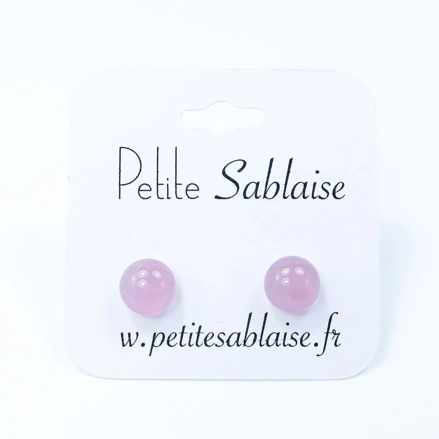 Puces d'Oreilles Fantaisies Rose Hypoallergénique - Petite Sablaise