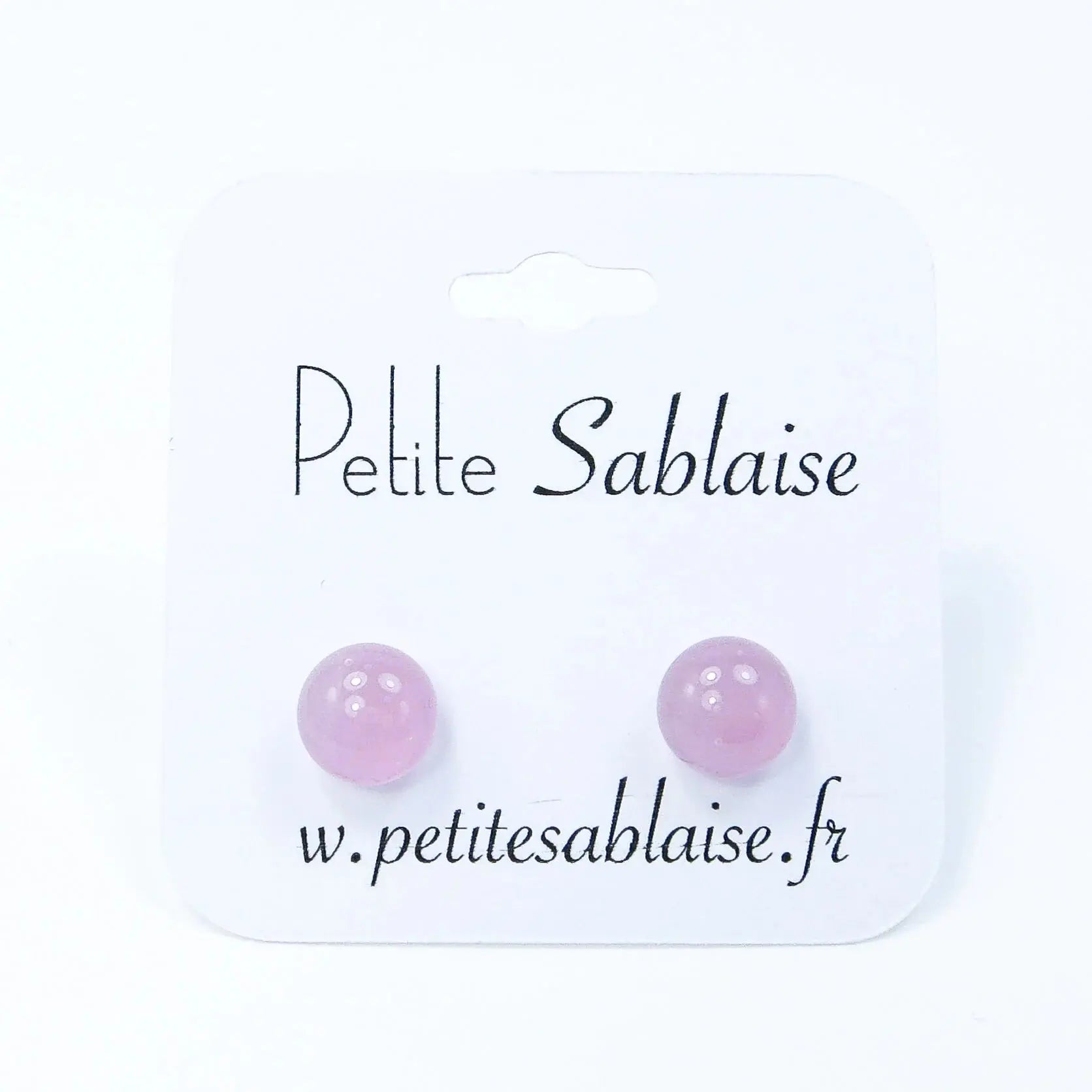 Puces d'Oreilles Fantaisies Rose Hypoallergénique - Petite Sablaise