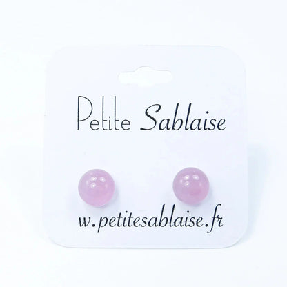 Puces d'Oreilles Fantaisies Rose Hypoallergénique - Petite Sablaise