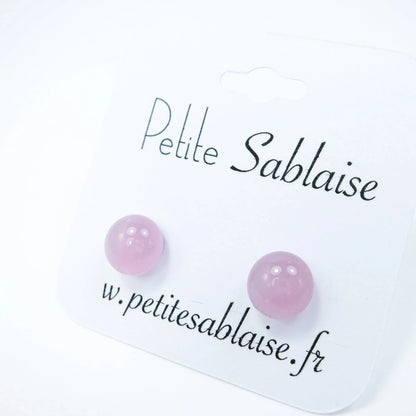 Puces d'Oreilles Fantaisies Rose Hypoallergénique - Petite Sablaise