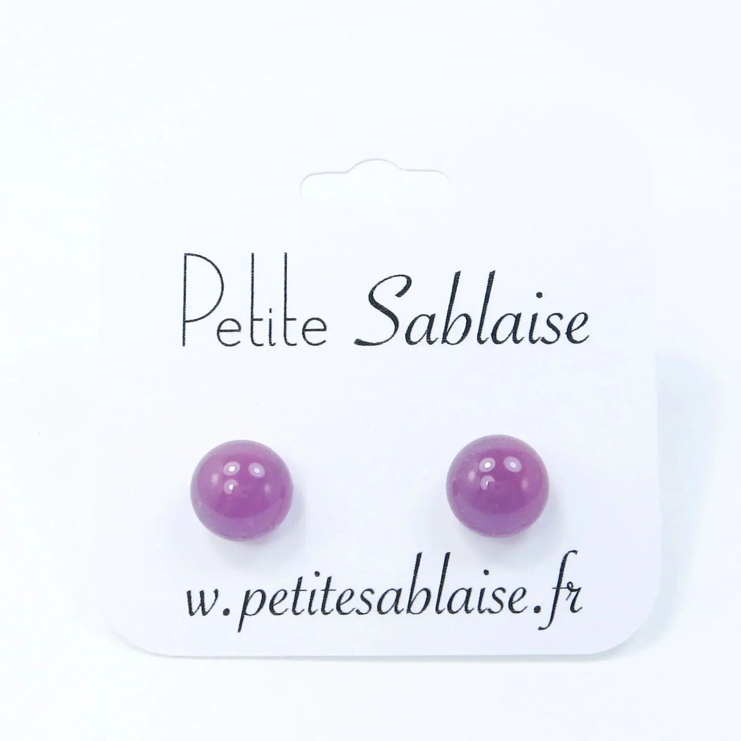 Puces d'Oreilles Fantaisies Rose fuchsia Hypoallergénique - Petite Sablaise