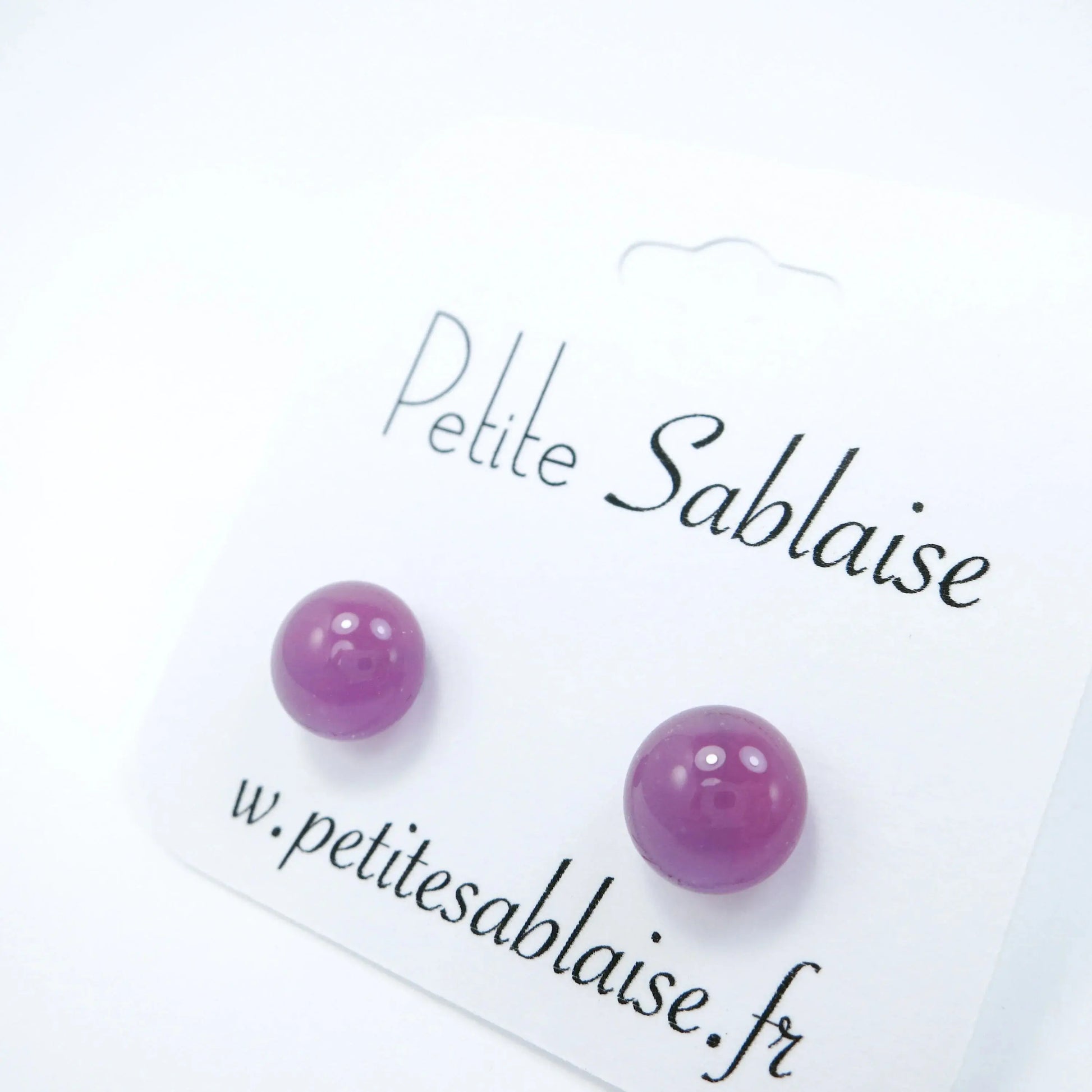 Puces d'Oreilles Fantaisies Rose fuchsia Hypoallergénique - Petite Sablaise