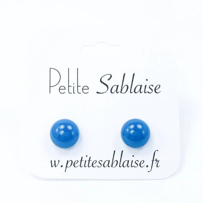 Puces d'oreilles Fantaisies Bleues canard Hypoallergénique - Petite Sablaise