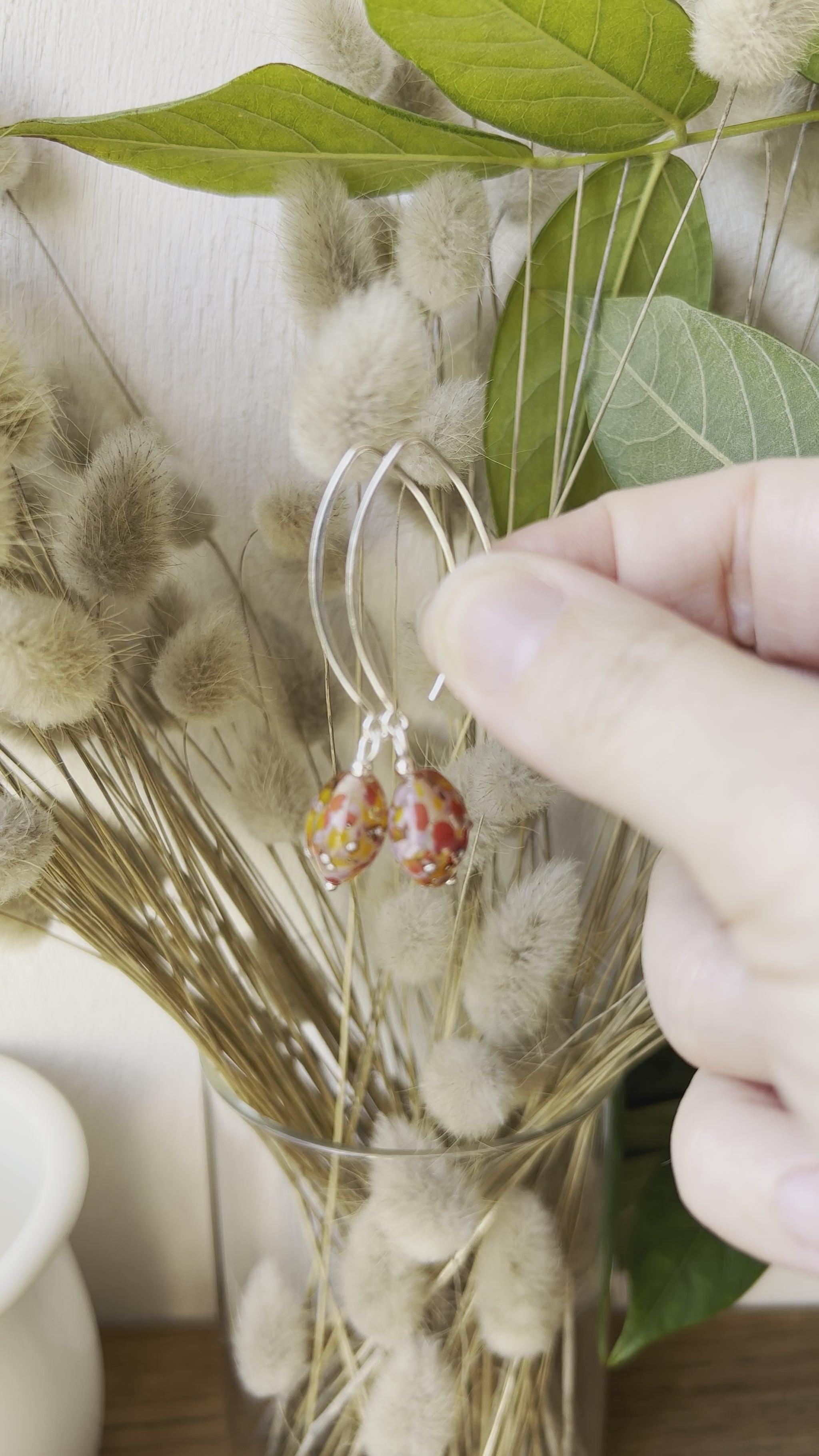 Vidéo Boucles d'oreilles Artisanales en Argent "Soleil d'été"