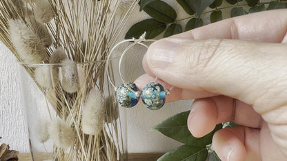 Vidéo Boucles d'oreilles Créoles Artisanales Turquoises