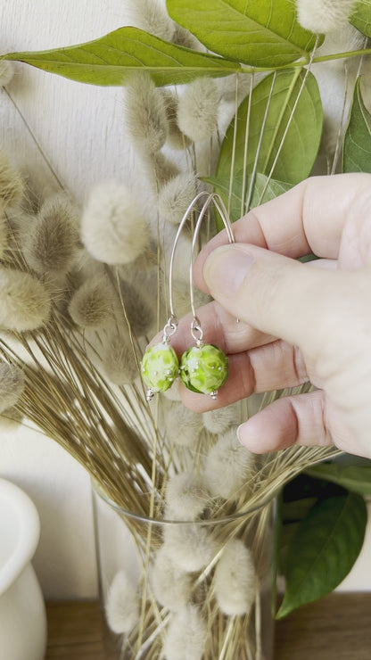 Vidéo Boucles d'oreilles Artisanales longues "Jardin Anglais"